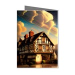 Village House Cottage Medieval Timber Tudor Split timber Frame Architecture Town Twilight Chimney Mini Greeting Cards (Pkg of 8)