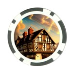 Village House Cottage Medieval Timber Tudor Split timber Frame Architecture Town Twilight Chimney Poker Chip Card Guard (10 pack)