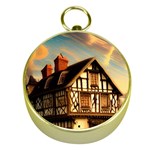 Village House Cottage Medieval Timber Tudor Split timber Frame Architecture Town Twilight Chimney Gold Compasses
