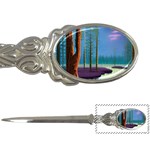 Artwork Outdoors Night Trees Setting Scene Forest Woods Light Moonlight Nature Letter Opener