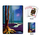 Artwork Outdoors Night Trees Setting Scene Forest Woods Light Moonlight Nature Playing Cards Single Design (Rectangle)