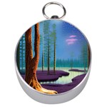 Artwork Outdoors Night Trees Setting Scene Forest Woods Light Moonlight Nature Silver Compasses
