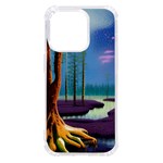 Artwork Outdoors Night Trees Setting Scene Forest Woods Light Moonlight Nature iPhone 14 Pro TPU UV Print Case