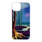 Artwork Outdoors Night Trees Setting Scene Forest Woods Light Moonlight Nature iPhone 13 TPU UV Print Case