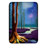Artwork Outdoors Night Trees Setting Scene Forest Woods Light Moonlight Nature Rectangular Glass Fridge Magnet (4 pack)