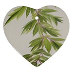 Watercolor Leaves Branch Nature Plant Growing Still Life Botanical Study Ornament (Heart)