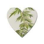 Watercolor Leaves Branch Nature Plant Growing Still Life Botanical Study Heart Magnet