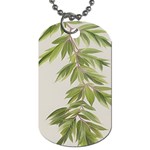 Watercolor Leaves Branch Nature Plant Growing Still Life Botanical Study Dog Tag (Two Sides)