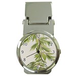 Watercolor Leaves Branch Nature Plant Growing Still Life Botanical Study Money Clip Watches