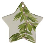 Watercolor Leaves Branch Nature Plant Growing Still Life Botanical Study Star Ornament (Two Sides)