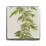 Watercolor Leaves Branch Nature Plant Growing Still Life Botanical Study Memory Card Reader (Square 5 Slot)