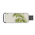 Watercolor Leaves Branch Nature Plant Growing Still Life Botanical Study Portable USB Flash (One Side)