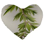 Watercolor Leaves Branch Nature Plant Growing Still Life Botanical Study Large 19  Premium Heart Shape Cushions
