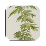 Watercolor Leaves Branch Nature Plant Growing Still Life Botanical Study Square Metal Box (Black)