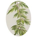 Watercolor Leaves Branch Nature Plant Growing Still Life Botanical Study UV Print Acrylic Ornament Oval