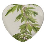 Watercolor Leaves Branch Nature Plant Growing Still Life Botanical Study Heart Glass Fridge Magnet (4 pack)