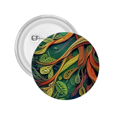 Outdoors Night Setting Scene Forest Woods Light Moonlight Nature Wilderness Leaves Branches Abstract 2.25  Buttons from UrbanLoad.com Front