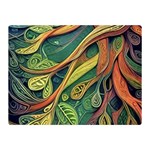 Outdoors Night Setting Scene Forest Woods Light Moonlight Nature Wilderness Leaves Branches Abstract Two Sides Premium Plush Fleece Blanket (Mini)
