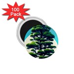 Pine Moon Tree Landscape Nature Scene Stars Setting Night Midnight Full Moon 1.75  Magnets (100 pack) 