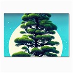 Pine Moon Tree Landscape Nature Scene Stars Setting Night Midnight Full Moon Postcards 5  x 7  (Pkg of 10)