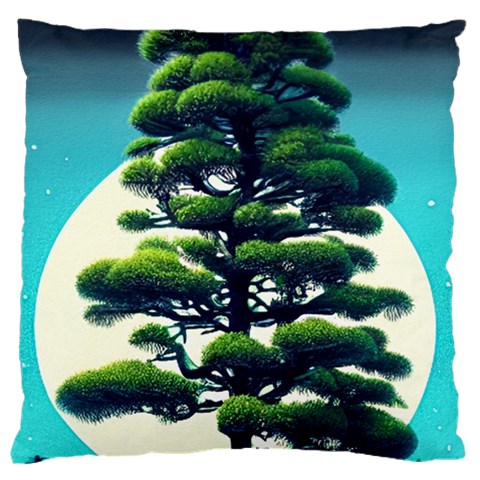 Pine Moon Tree Landscape Nature Scene Stars Setting Night Midnight Full Moon Large Cushion Case (Two Sides) from UrbanLoad.com Front