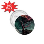 Night Sky Nature Tree Night Landscape Forest Galaxy Fantasy Dark Sky Planet 1.75  Buttons (100 pack) 