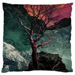 Night Sky Nature Tree Night Landscape Forest Galaxy Fantasy Dark Sky Planet Standard Premium Plush Fleece Cushion Case (One Side)