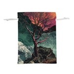 Night Sky Nature Tree Night Landscape Forest Galaxy Fantasy Dark Sky Planet Lightweight Drawstring Pouch (S)