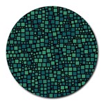 Squares cubism geometric background Round Mousepad