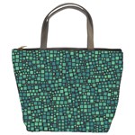 Squares cubism geometric background Bucket Bag
