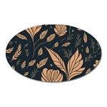 Background Pattern Leaves Texture Oval Magnet