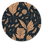 Background Pattern Leaves Texture Magnet 5  (Round)