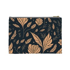 Background Pattern Leaves Texture Cosmetic Bag (Large) from UrbanLoad.com Back