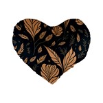 Background Pattern Leaves Texture Standard 16  Premium Heart Shape Cushions