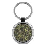 Green Camouflage Military Army Pattern Key Chain (Round)