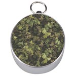 Green Camouflage Military Army Pattern Silver Compasses