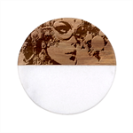 Woman in Space Classic Marble Wood Coaster (Round) 