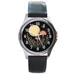 Flowers Space Round Metal Watch