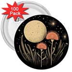 Flowers Space 3  Buttons (100 pack) 