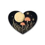 Flowers Space Rubber Heart Coaster (4 pack)