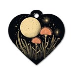 Flowers Space Dog Tag Heart (One Side)