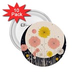 Space Flowers Universe Galaxy 2.25  Buttons (10 pack) 