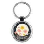 Space Flowers Universe Galaxy Key Chain (Round)