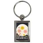 Space Flowers Universe Galaxy Key Chain (Rectangle)