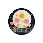 Space Flowers Universe Galaxy Rubber Coaster (Round)