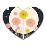 Space Flowers Universe Galaxy Heart Mousepad