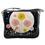 Space Flowers Universe Galaxy Messenger Bag