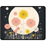 Space Flowers Universe Galaxy Two Sides Fleece Blanket (Large)