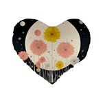 Space Flowers Universe Galaxy Standard 16  Premium Flano Heart Shape Cushions