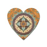 Mandala Floral Decorative Flower Heart Magnet